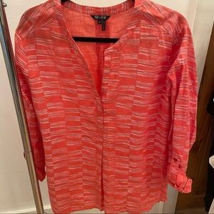Nic + Zoe Coral Patterned Blouse